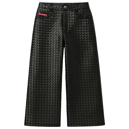 SEEKINGAMOR Woven Leather Pants