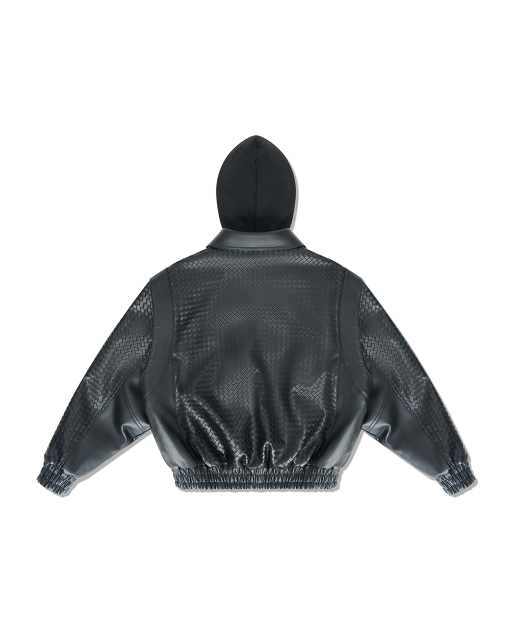 "Stealth Black" Woven Leather Jacket
