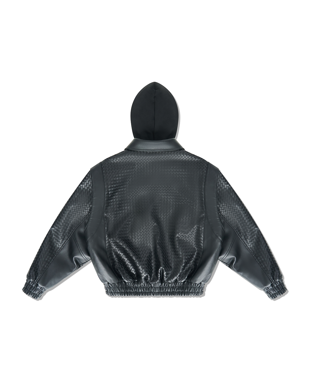 "Stealth Black" Woven Leather Jacket