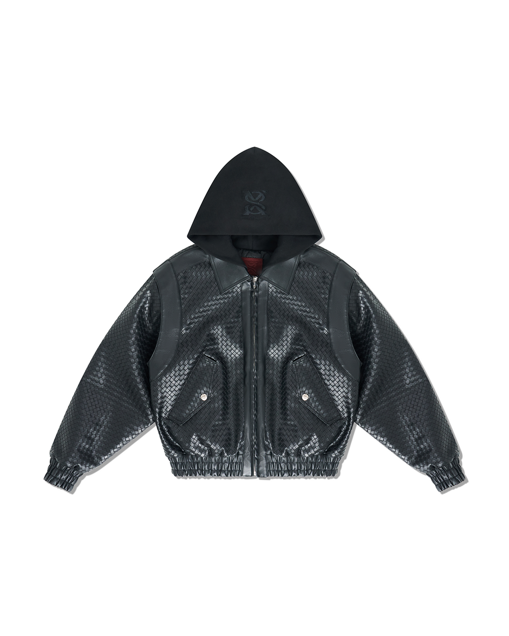 "Stealth Black" Woven Leather Jacket