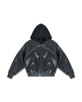 "Stealth Black" Woven Leather Jacket