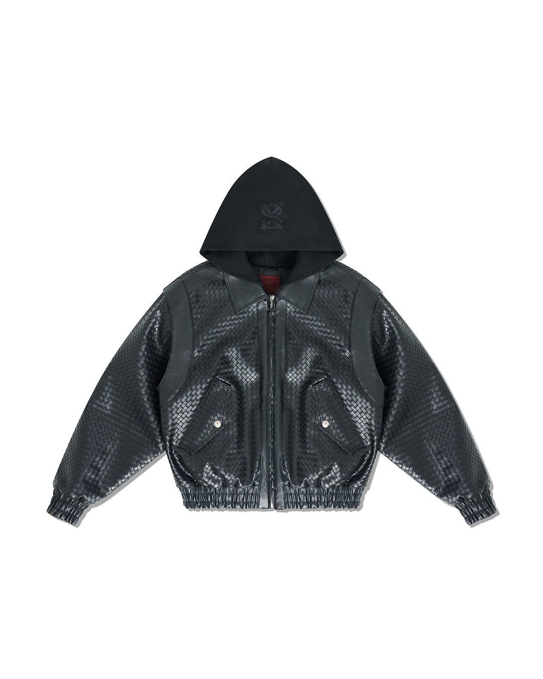 "Stealth Black" Woven Leather Jacket