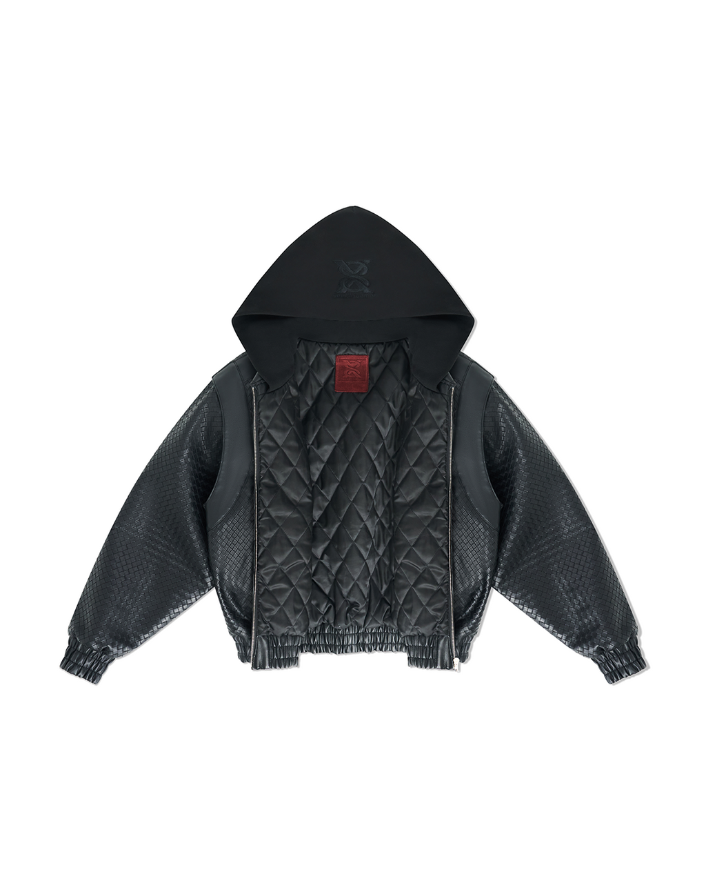 "Stealth Black" Woven Leather Jacket