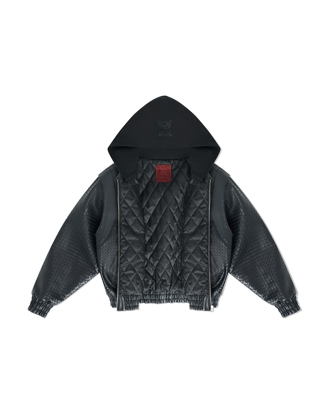 "Stealth Black" Woven Leather Jacket
