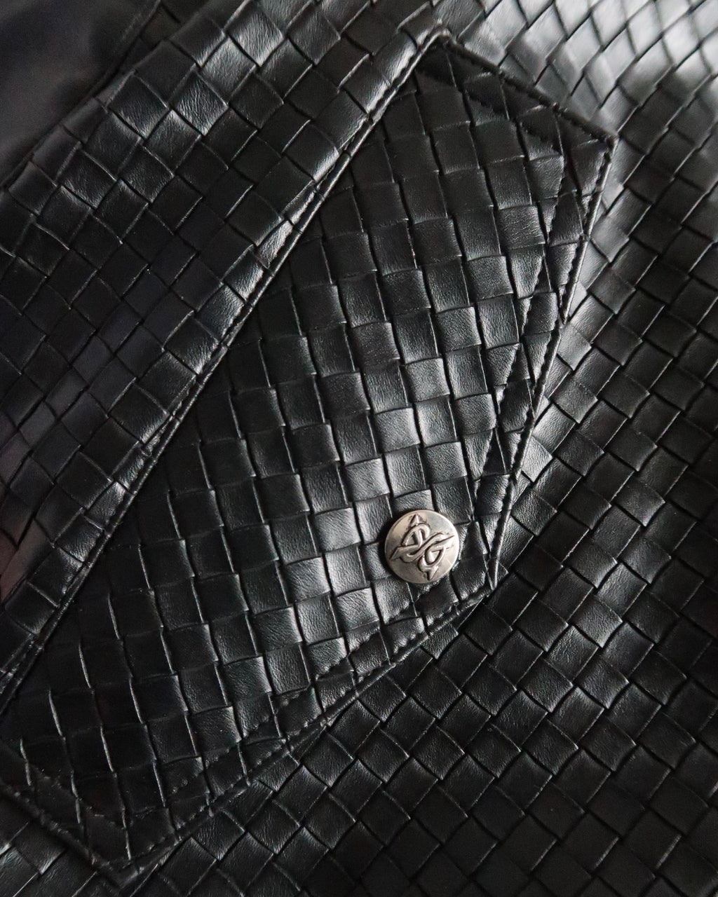 SEEKINGAMOR Woven Leather Jacket