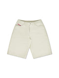 "Pearl Grey" Woven Leather Shorts