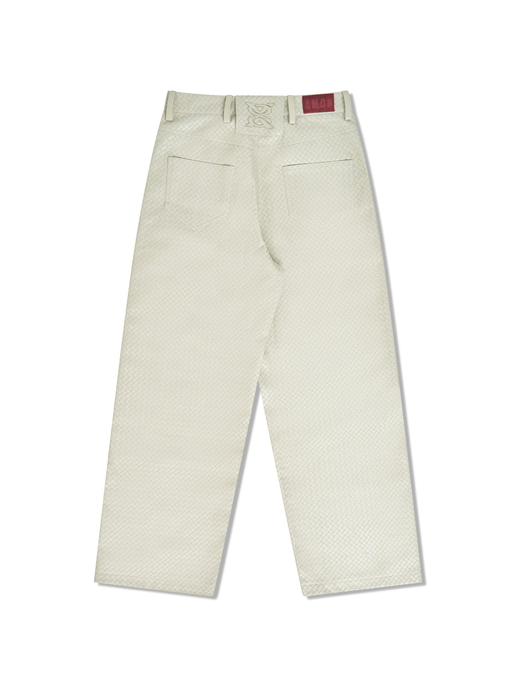 "Pearl Grey" Woven Leather Pants