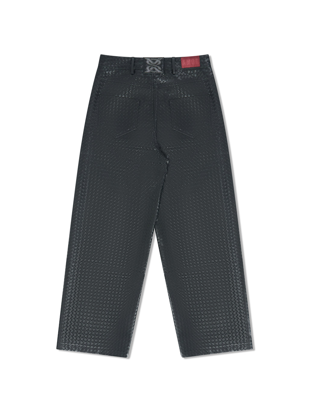 "Stealth Black" Woven Leather Pants