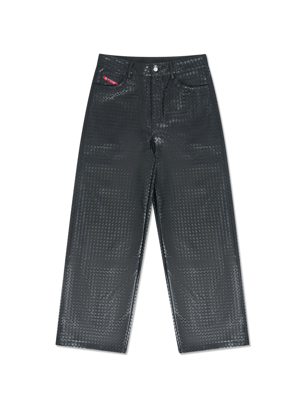 "Stealth Black" Woven Leather Pants
