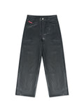 "Stealth Black" Woven Leather Pants