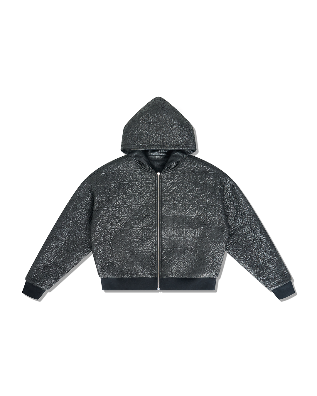 Crackle Leather Zip Up