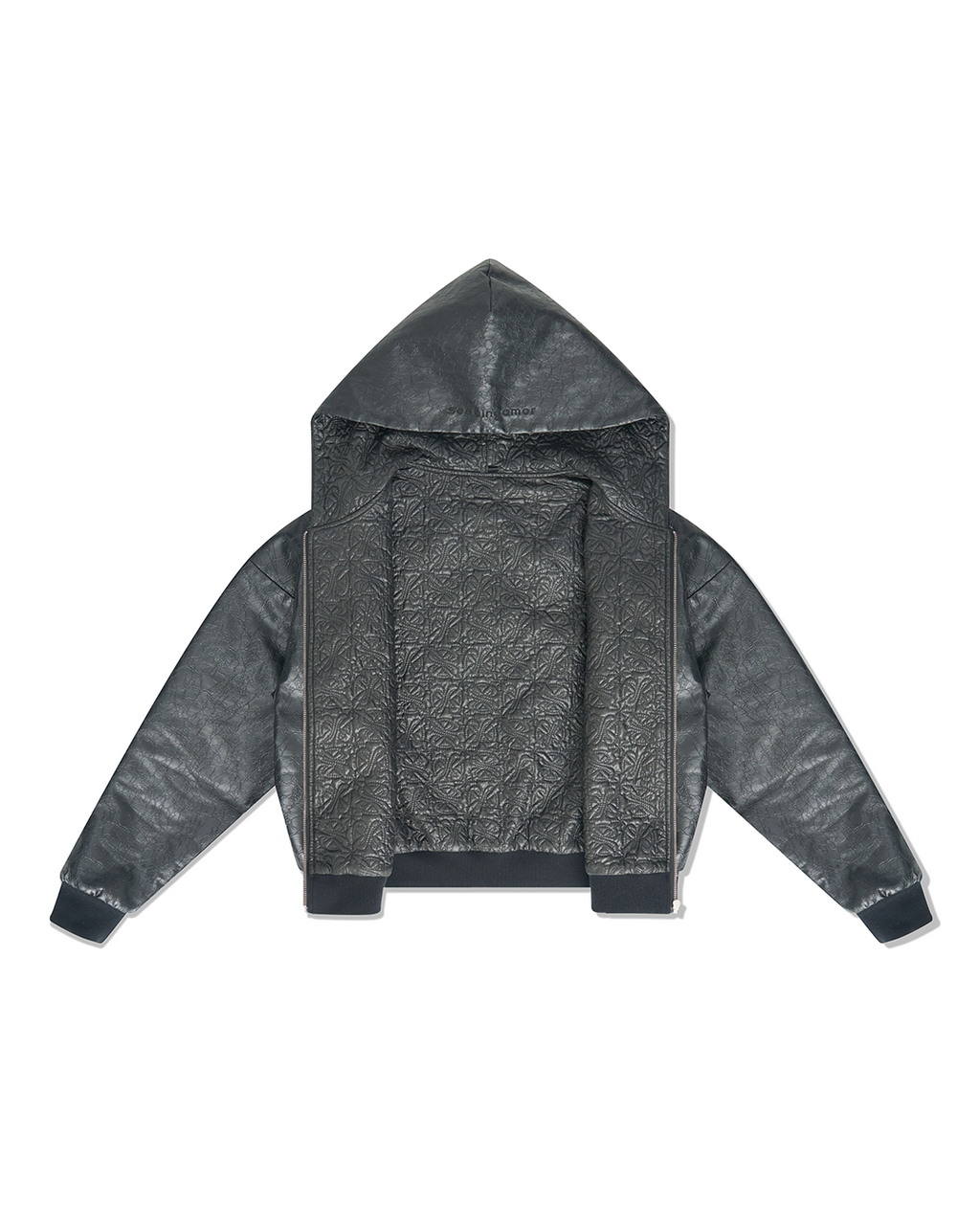 Crackle Leather Zip Up