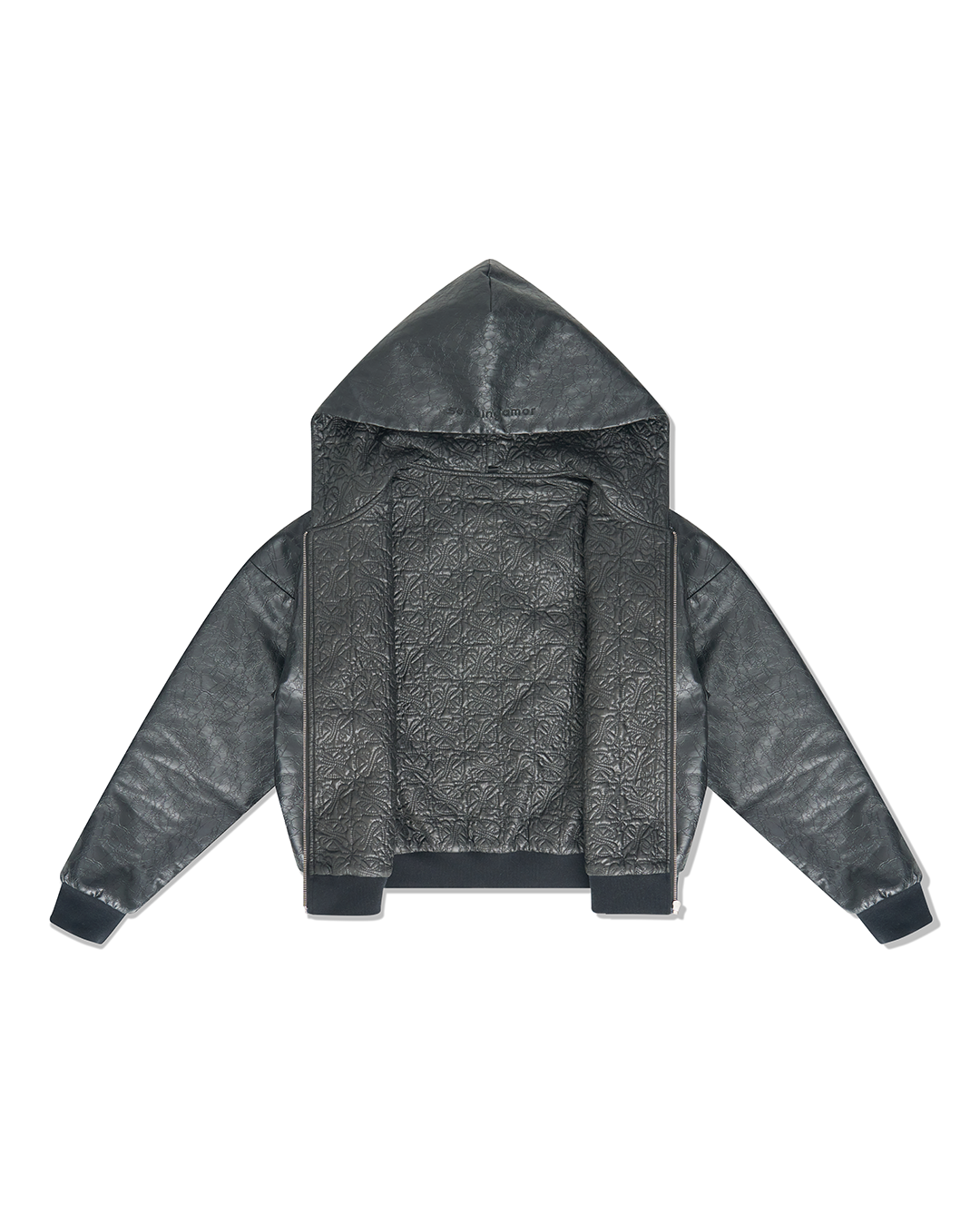 Crackle Leather Zip Up