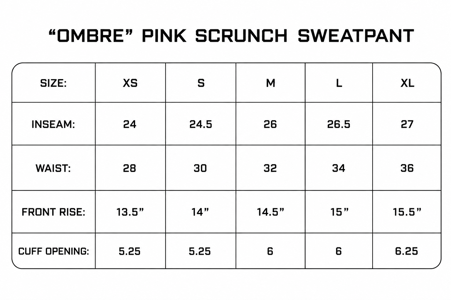 "Ombre Pink" Scrunch Sweatpant