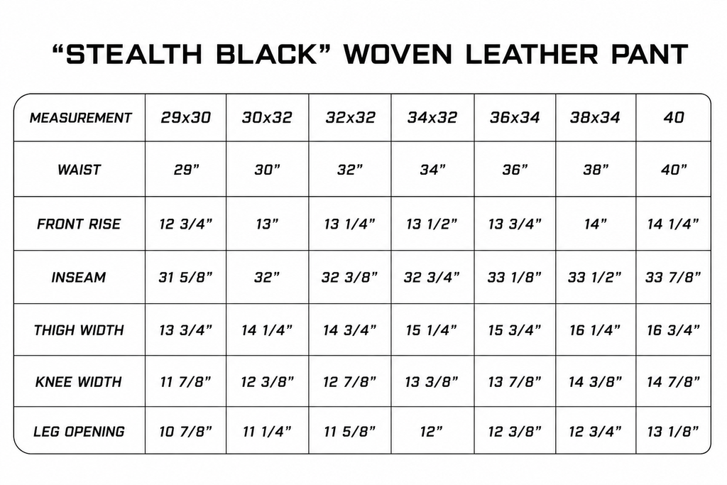 "Stealth Black" Woven Leather Pants