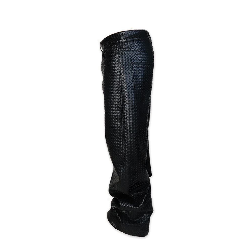 SEEKINGAMOR Woven Leather Pants