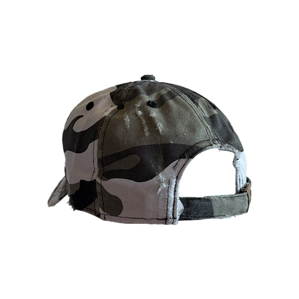 "Distressed Cap" White Camo