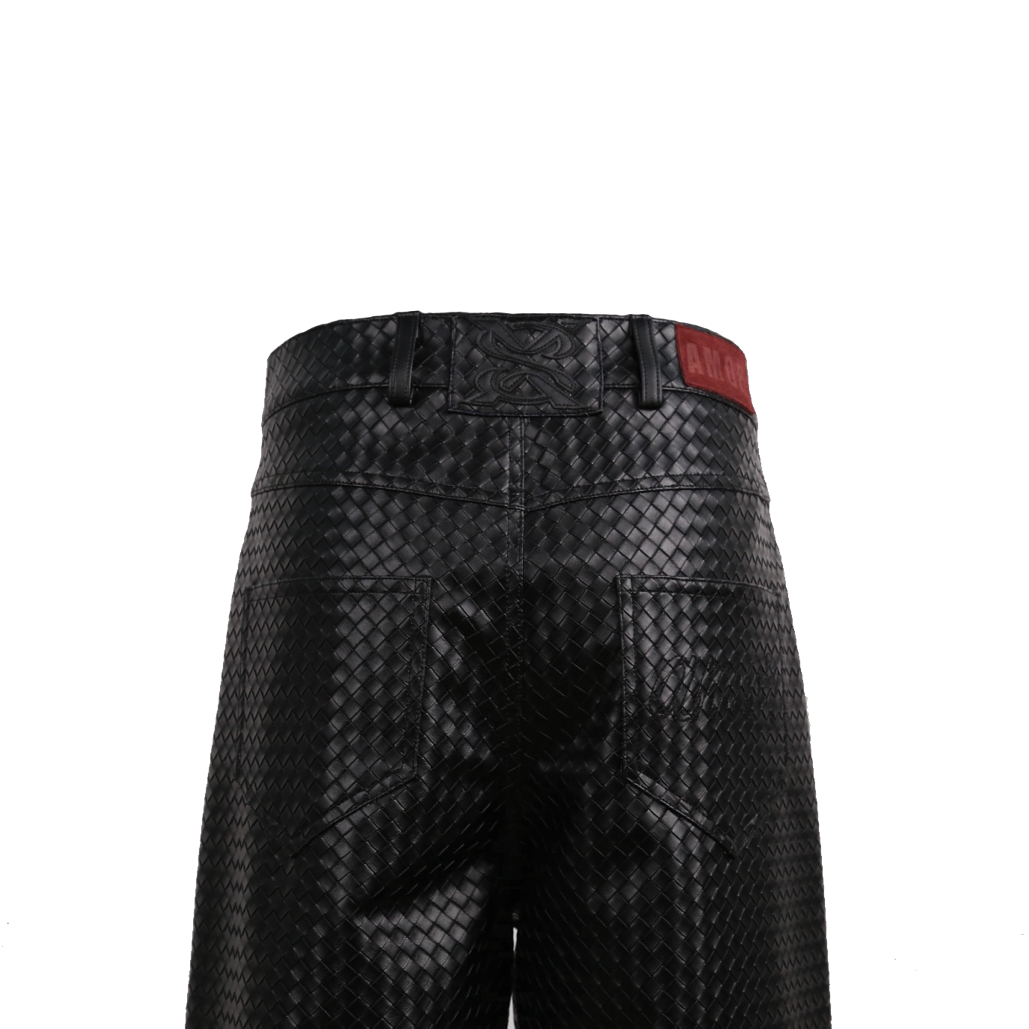 SEEKINGAMOR Woven Leather Pants