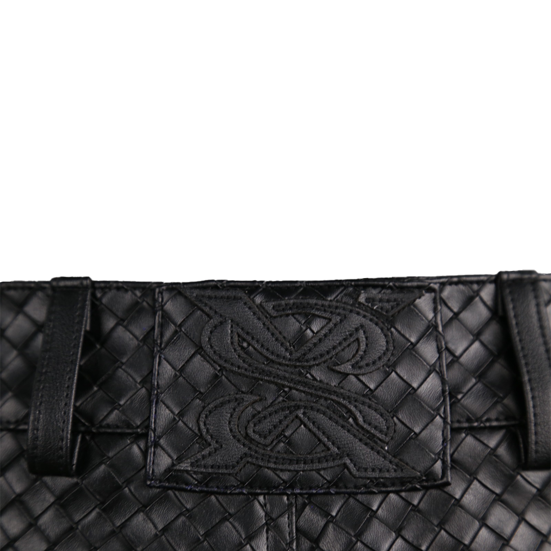 SEEKINGAMOR Woven Leather Pants