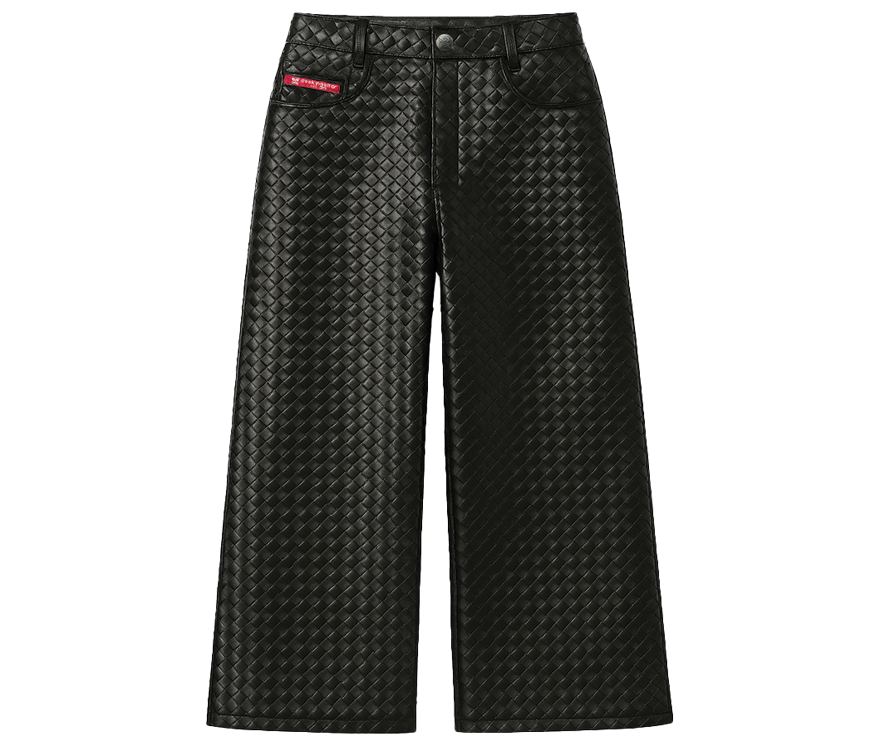 SEEKINGAMOR Woven Leather Pants
